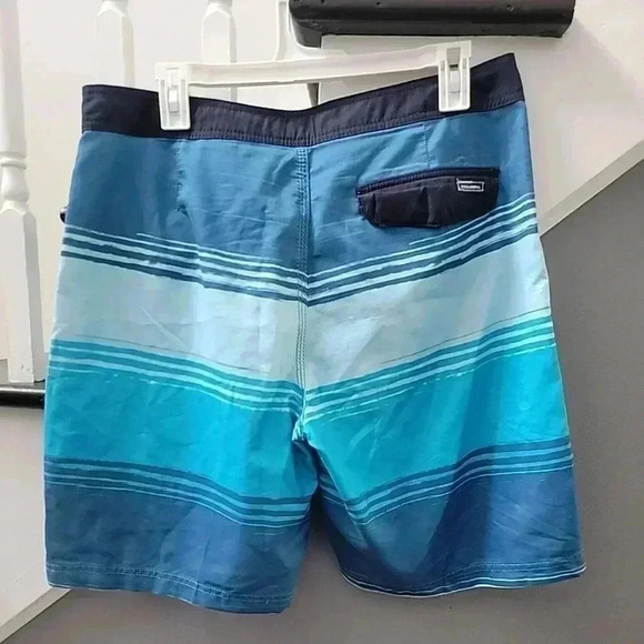 Billabong Mens Sz 34 Boardshorts Drawstring Multicolor Blue Striped - Picture 3 of 4